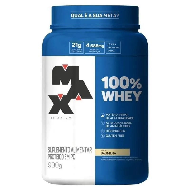 Whey 100% Baunilha Max Titanium 900g