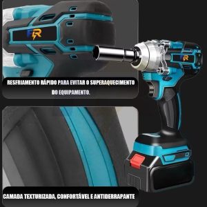 Chave de Impacto Elétrica Sem Fio 3 em 1 Com 68V Bateria Motor Brushless Kit Completo Acessórios — foto 5