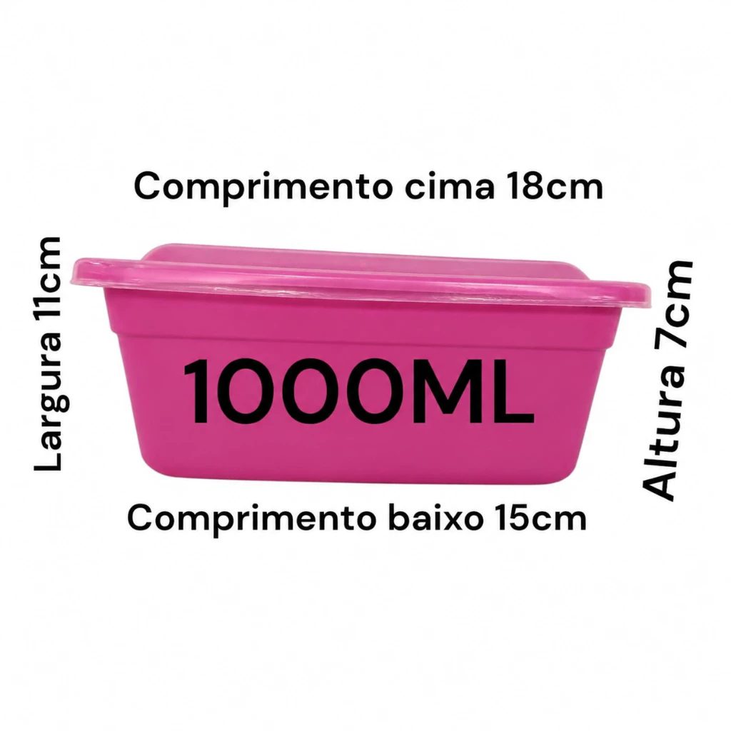 Kit 5 Tigelas 1L + BRINDE Potes Plásticos BPA Free Organização Cozinha Colorido — foto 2