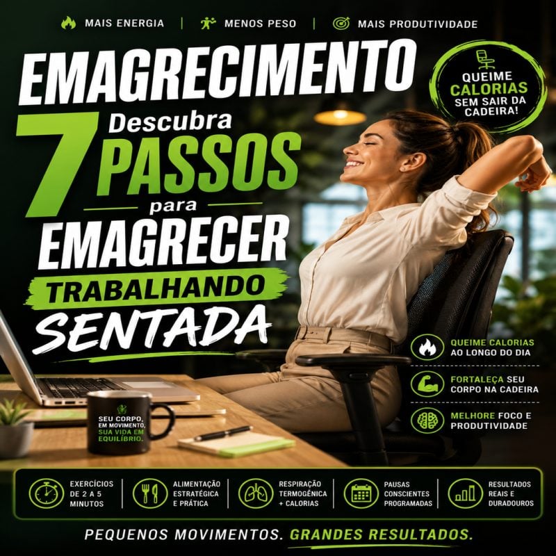 Ebook - 7 Passos para Emagrecer Trabalhando Sentada