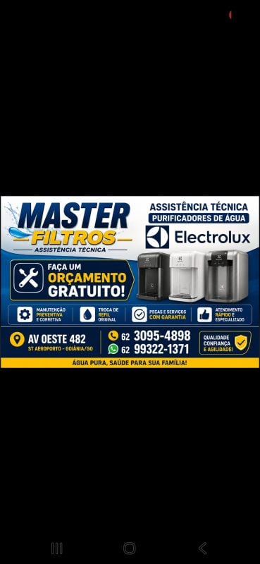 Assistência electrolux Master filtros