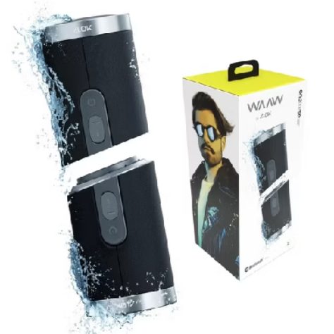 Caixa De Som Bluetooth Waaw By Alok Us 200sb Duo Tws Speaker Preto