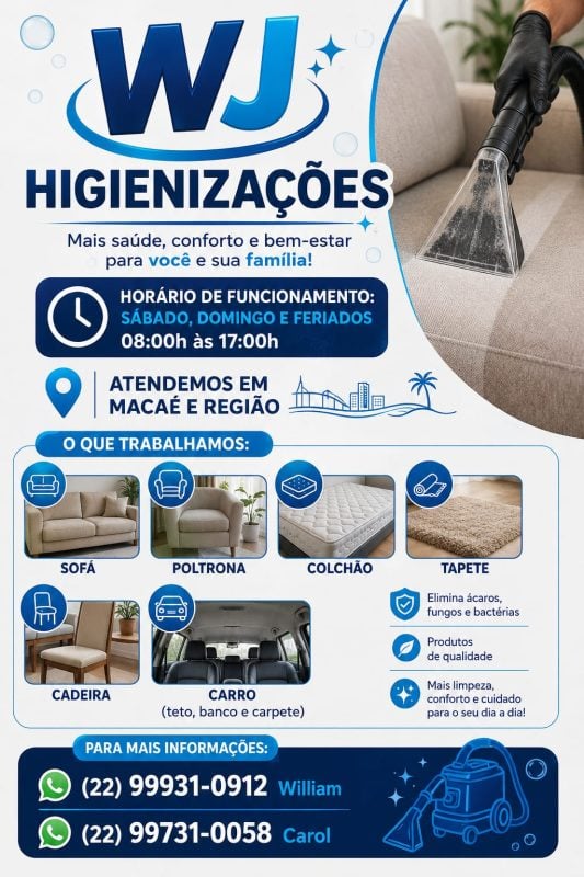 Higienizacao de estofados em geral