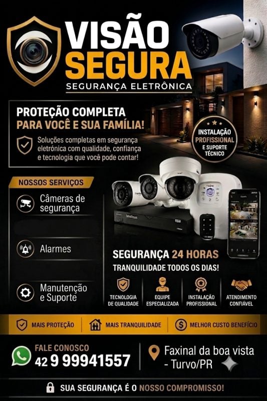 Visão segura - Câmeras e alarmes