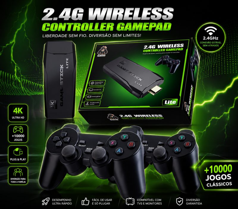 Game stick 4k Retrô 10.000 Jogos