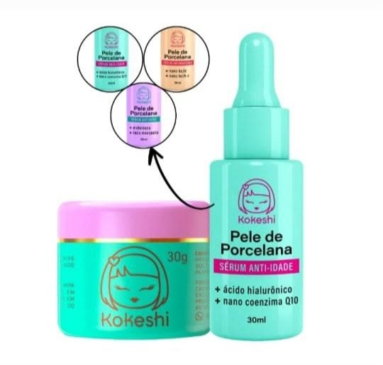 Kit Kokeshi Pele de Porcelana Creme 30g + Sérum Facial 30ml