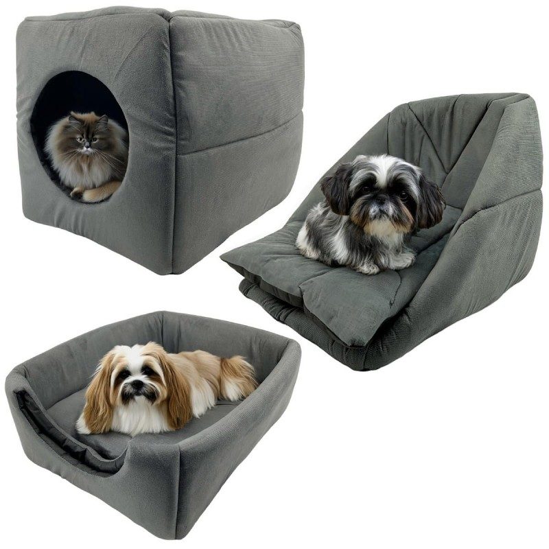 Caminha pet toca lglu 2 em1 cama para cães gatos com almofada