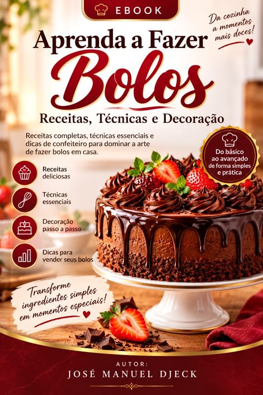 Ebook Digital: Aprenda a Fazer Bolos Receitas, Técnicas e Decoração