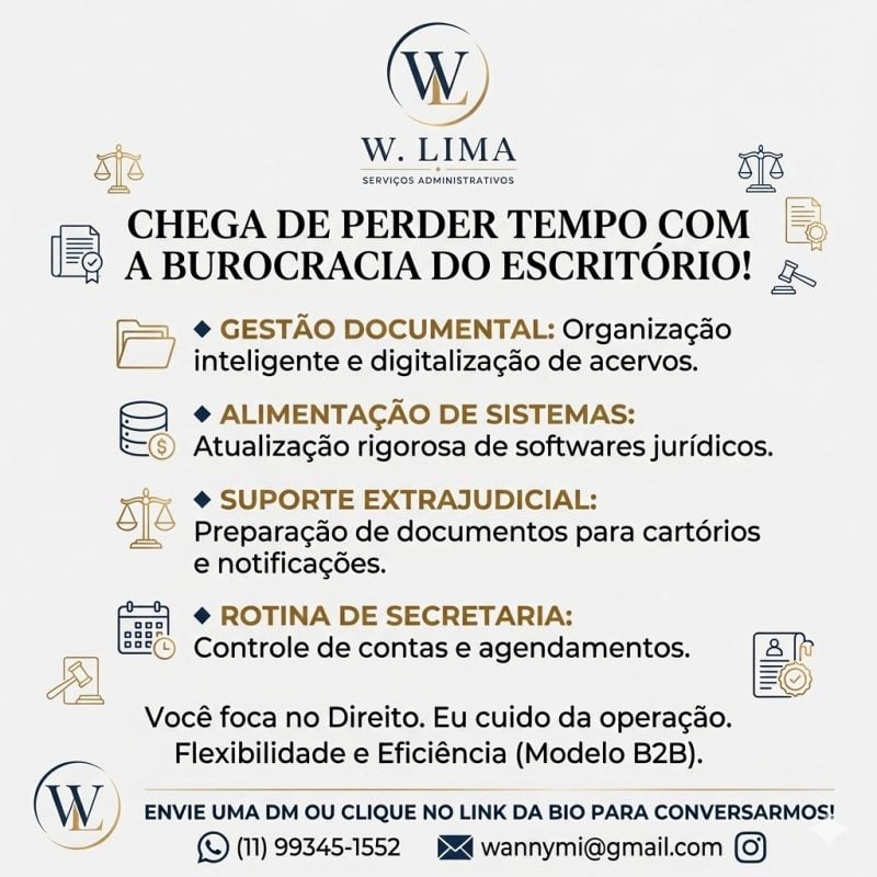 Backoffice Jurídico e Administrativo - Assistente pessoal