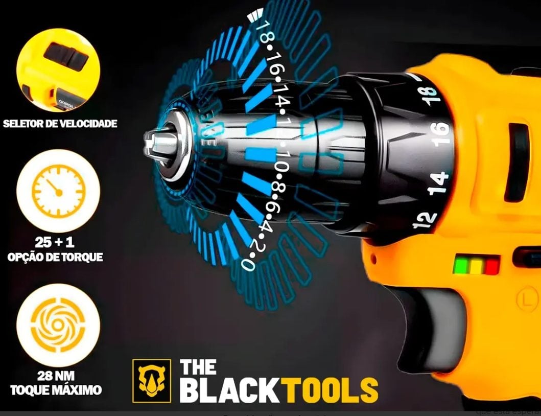 Furadeira Parafusadeira Sem Fio A Bateria Tb-12e 12v — foto 2