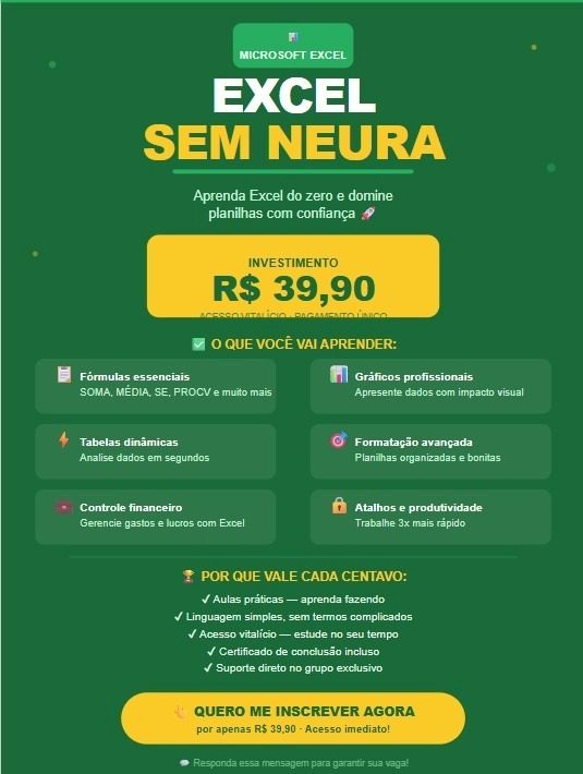 Curso de Excel direto ao ponto