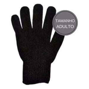 Kit Touca e Luva Preta Lisa Feminina e Masculino Perfeito para Criança e Adulto o Inverno — foto 6
