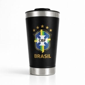 Copo Térmico Seleção Brasileira CBF Oficial 4,5h Gelado Inox 3 Cores — foto 5