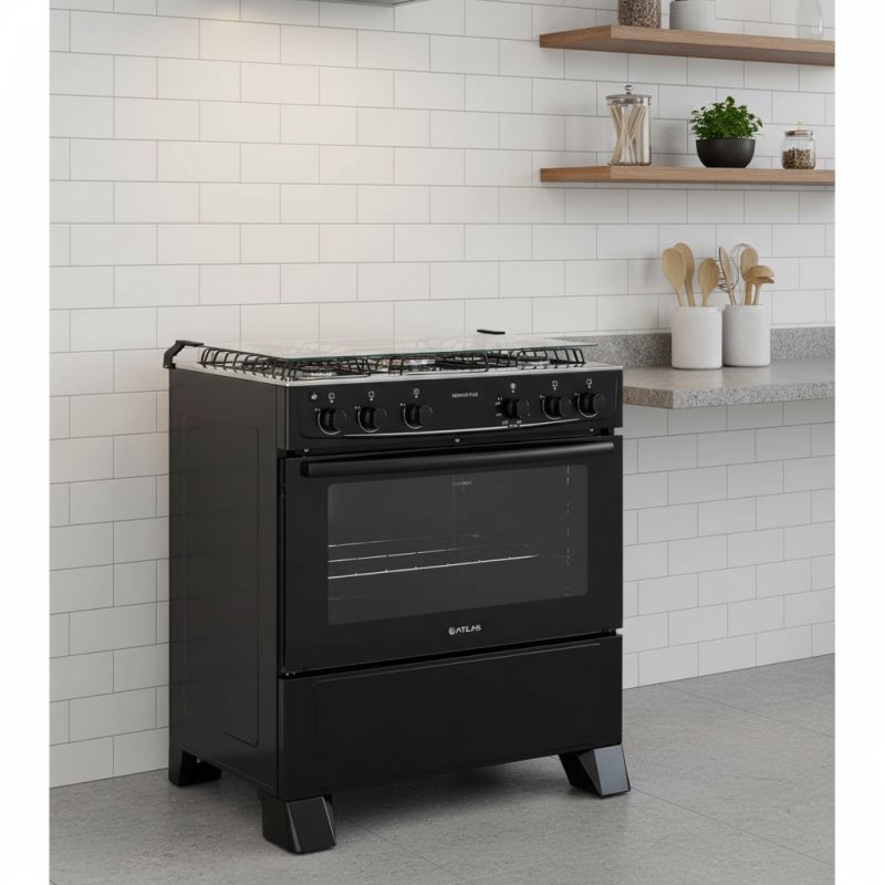 Fogão 5 bocas atlas mônaco plus preto com acendimento automático — foto 2