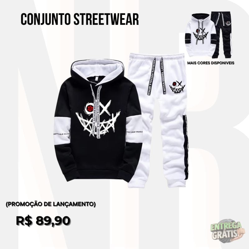 Moletom e calça streetwear