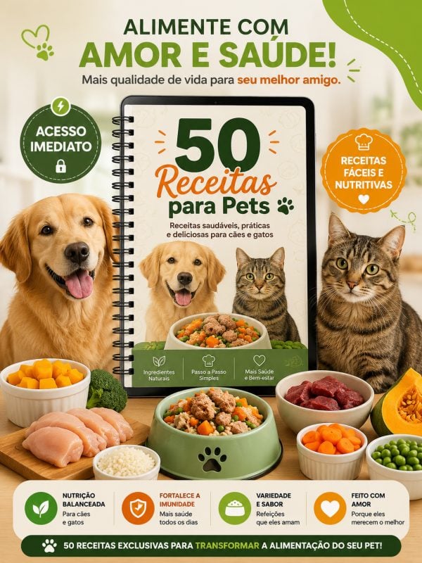 Ebook com 50 receitas de alimentos para pets