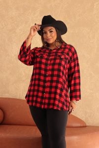 Camisa feminina xadrez plus size — foto 9