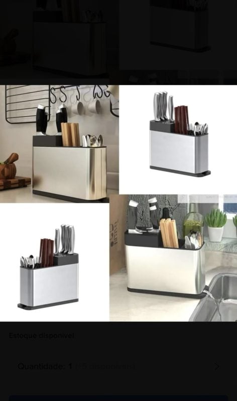 Escorredor Organizador De Talheres Inox Suporte Porta Faca I