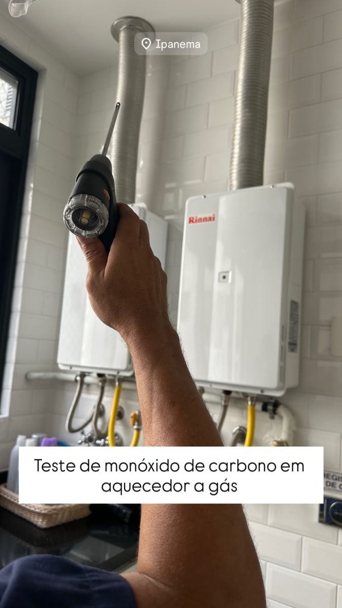 Teste de Monóxido de Carbono em Aquecedor a Gás — foto 2