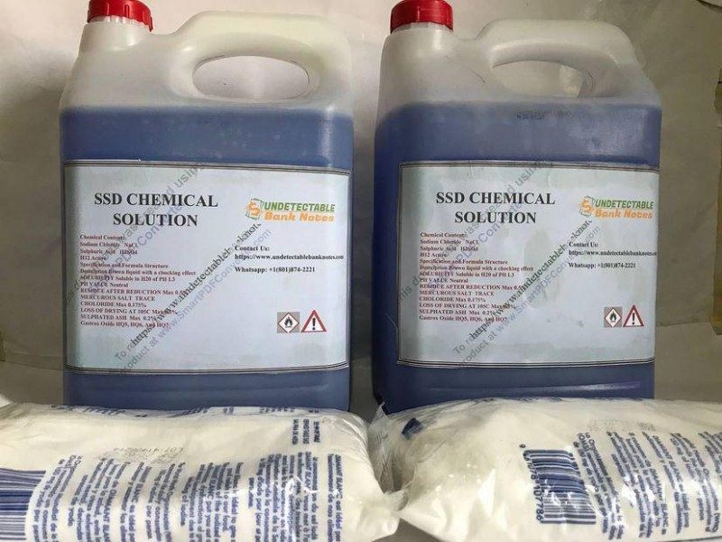 SSD Solução Química e pó ativador para Limpeza de notas