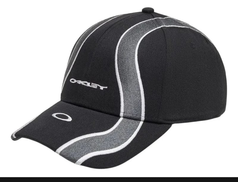 Boné preto casual preto unissex Oakley Wave tamanho S/m