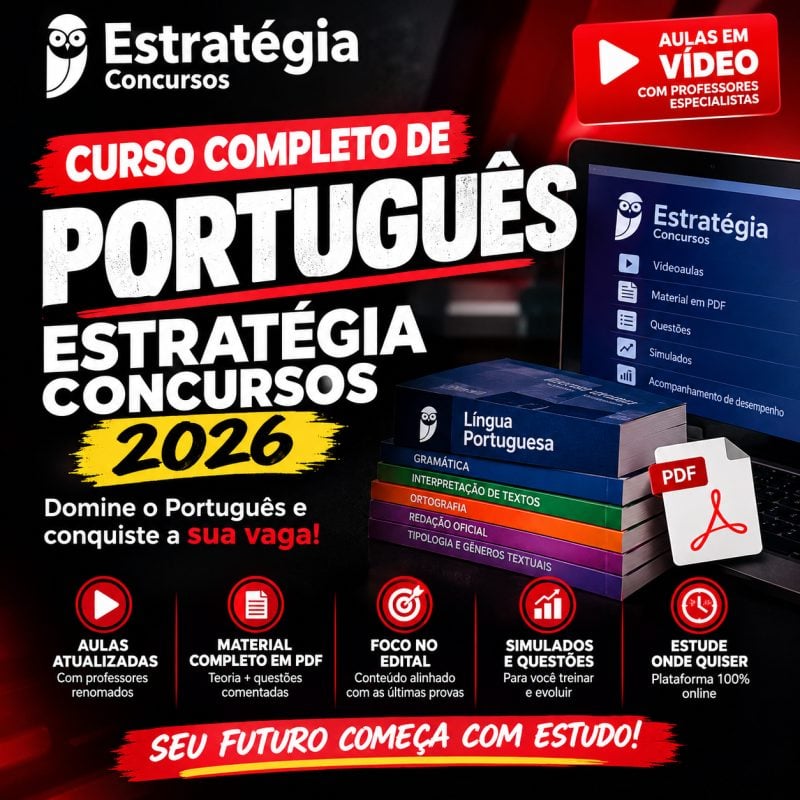 Curso completo de português - Estratégia Concursos (2026)