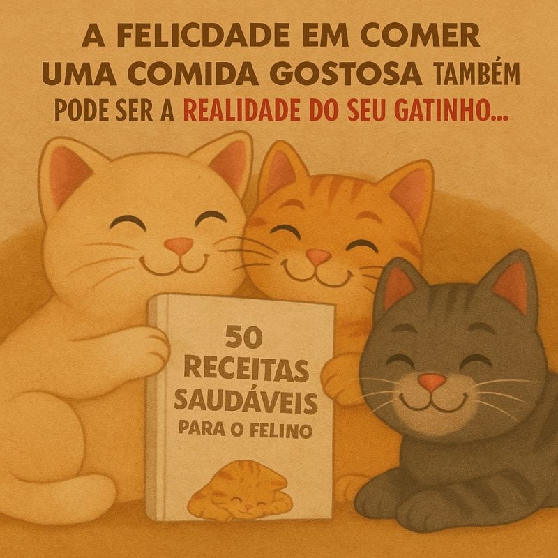 50 Receitas Naturais para Gatos: Mais Saúde, Mais Energia e Muito Sabor!