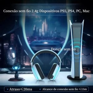 Fone De Ouvido Gamer Headset USB Olafvi Captain 300 Com Fio Branco — foto 4
