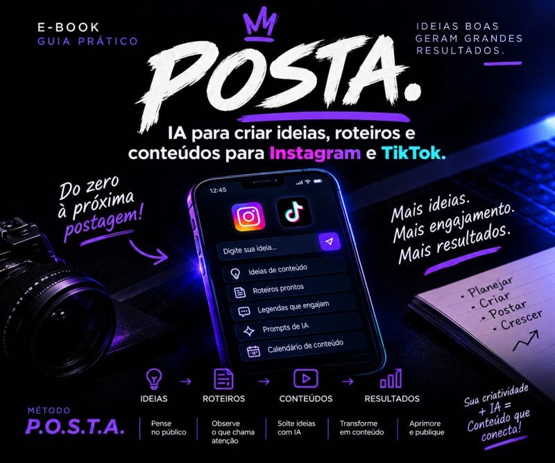 O "POSTA" e um e-book pensado para você que quer, dar uma alavancada nas suas redes sociai