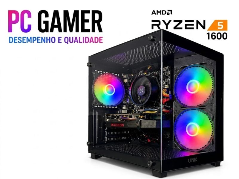 Pc Gamer Ryzen 5 1600 16gb Ddr4 Ssd 480gb Rx 580 8gb Barato