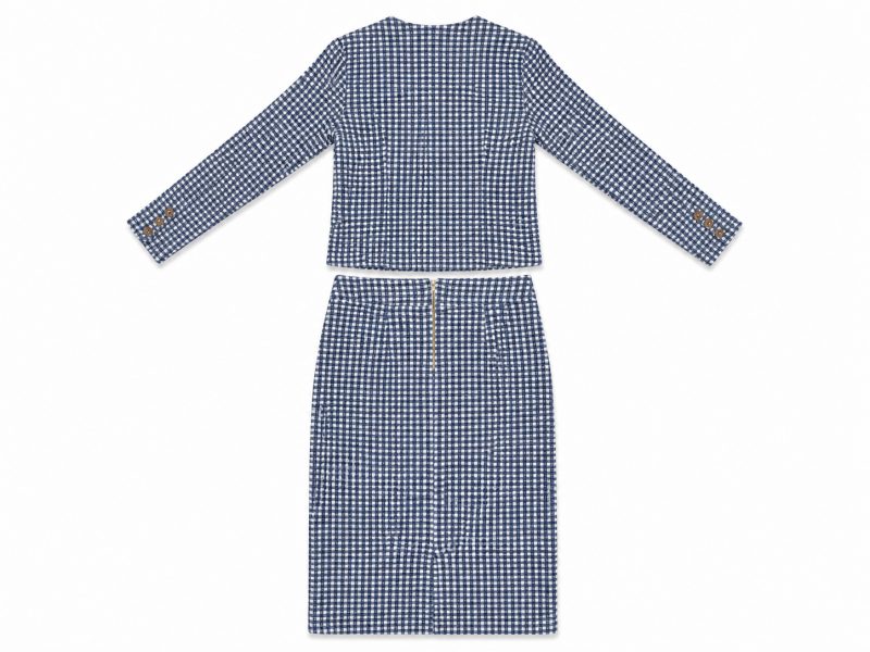 Conjunto quadriculado azul — foto 2