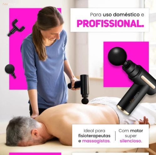 Massageador Pistola Elétrica Profissional Muscular Portátil - Nixzen — foto 2