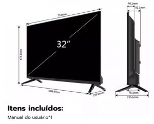 Smart TV 32 polegadas LED HD Wi-Fi TV 60Hz 32wdsnbx 100/240v Android 14 — foto 8