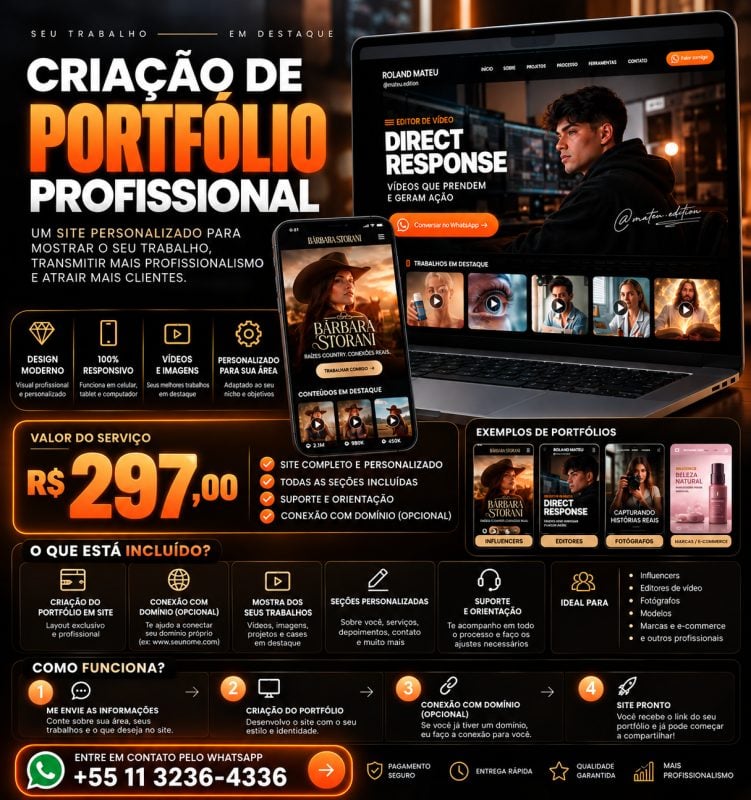 Criação de Portfólio Profissional Site Personalizado