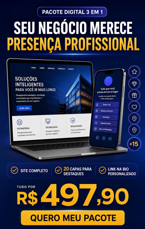 Pacote Digital 3 em 1: Site + Instagram