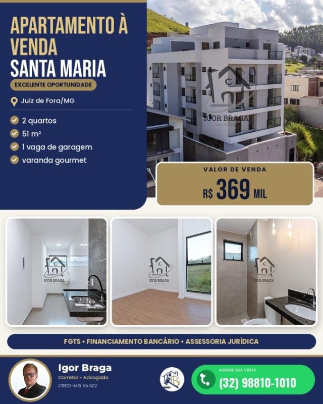Apartamento Garden para Venda em Juiz de Fora, Santa Maria, 2 dormitórios, 1 suíte, 1 banh
