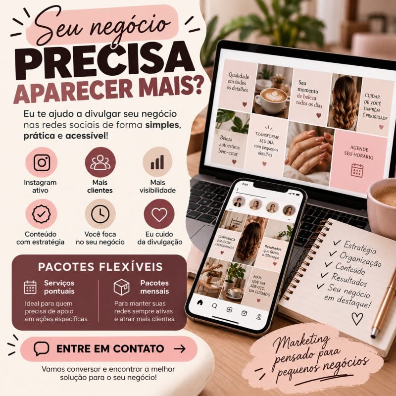 Marketing para Pequenas Empresas Posts e Redes Sociais