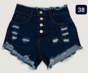 Kit 6 shorts jeans cintura alta tamanho 38 serve 36 também — foto 4