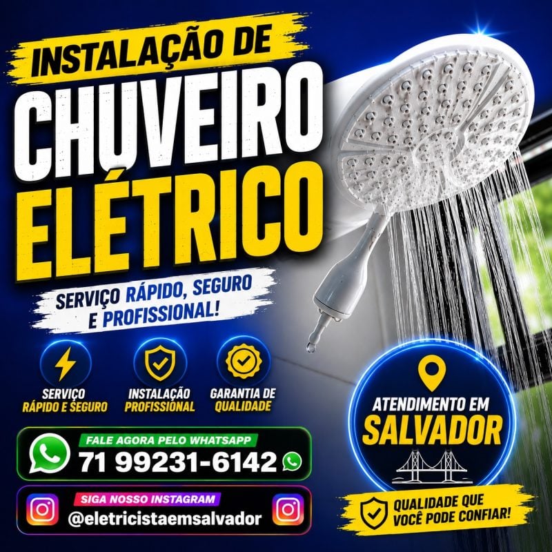 Eletricista em Salvador - Instalação de Chuveiro Elétrico
