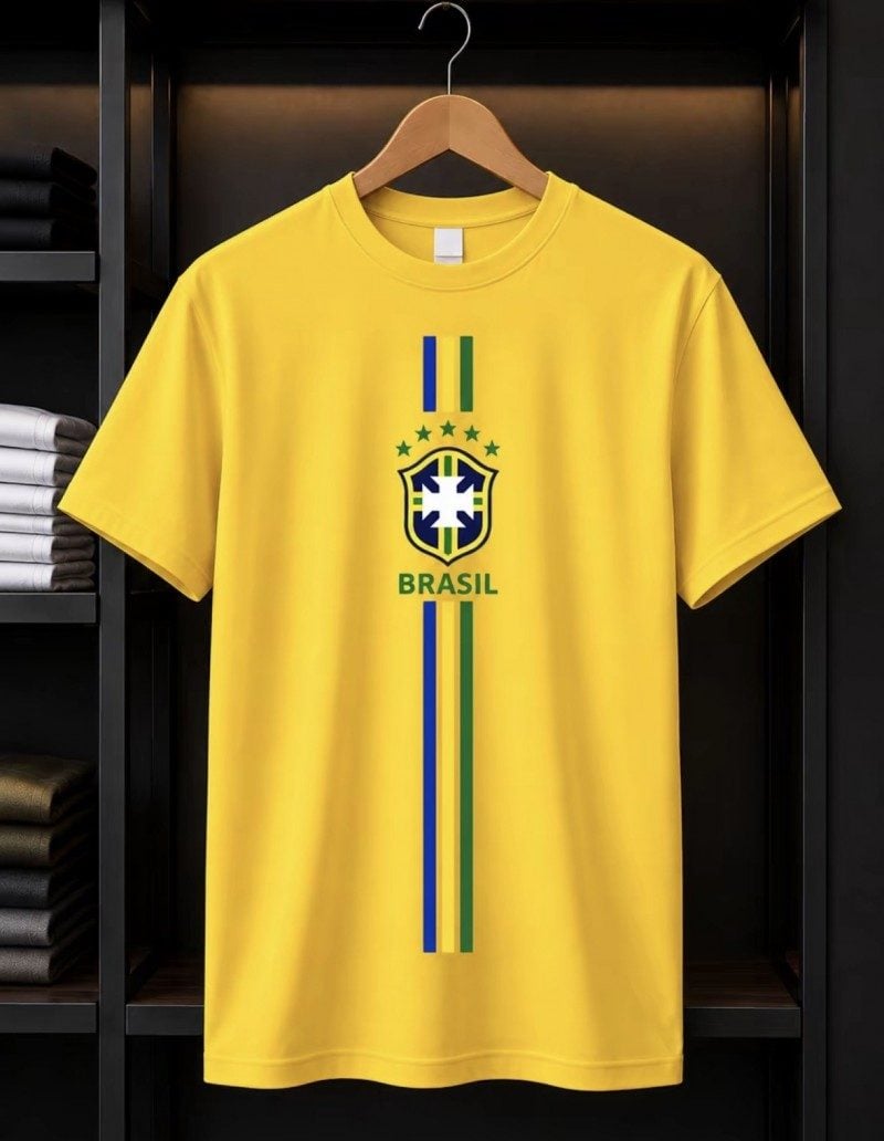 Camiseta Masculina Brasil estilo copa do mundo - Estilosa Casual Moderna Confortável — foto 2