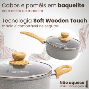 Jogo de Panelas com Revestimento Antiaderente 5 Peças com Tampa de Vidro - Zenith — foto 3