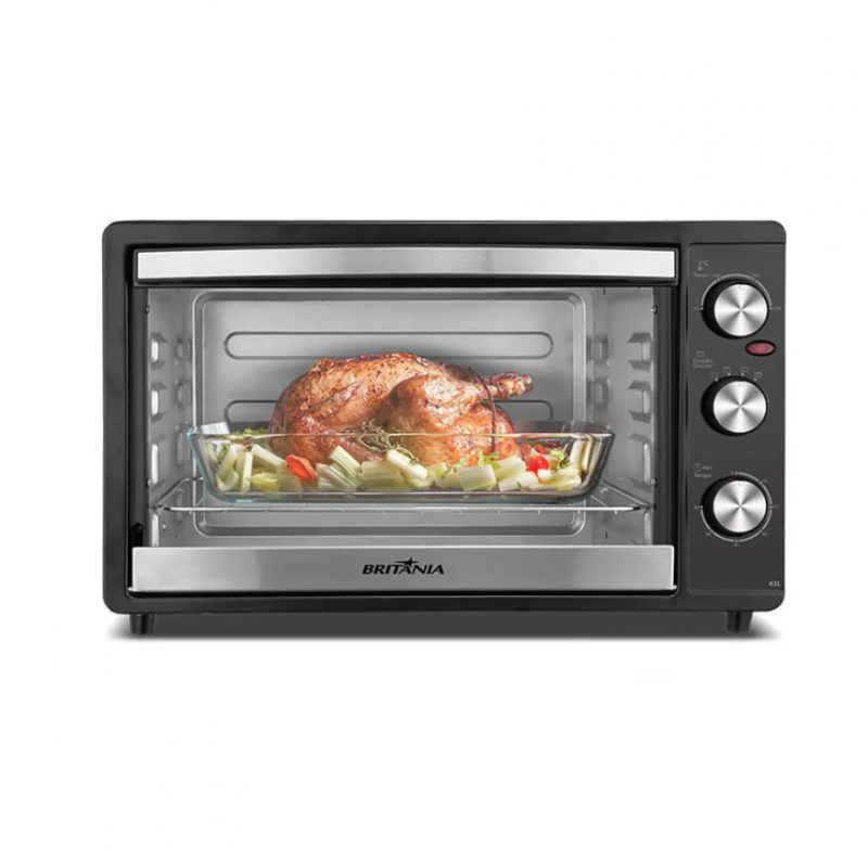 Forno Elétrico Britânia 43L Preto Dupla Resistência BFE43