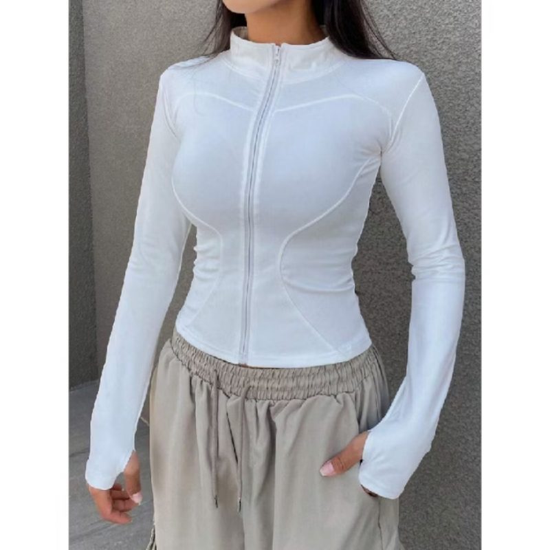 Blusa academia manga longa inverno moda casaco fitness yoga corrida.