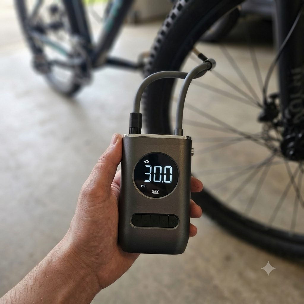 Mini Compressor de Ar Portátil Digital para Carro Moto Bike+frete grátis todo brasil — foto 2
