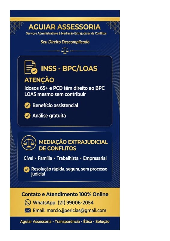 Aguiar Assessoria - Funções Administrativas (inss) E Mediação De Conflitos Extrajudicial.