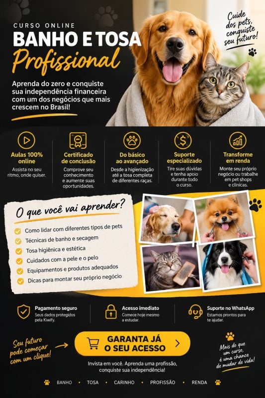Curso Para Pets Banho E Tosa