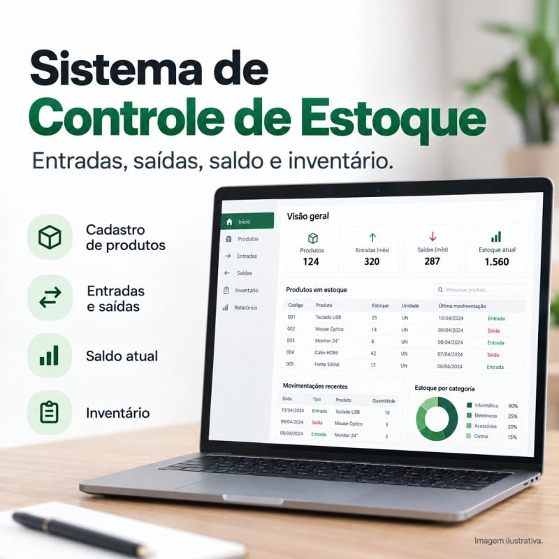 Sistema de Controle de Estoque com Entradas, Saídas e Inventário