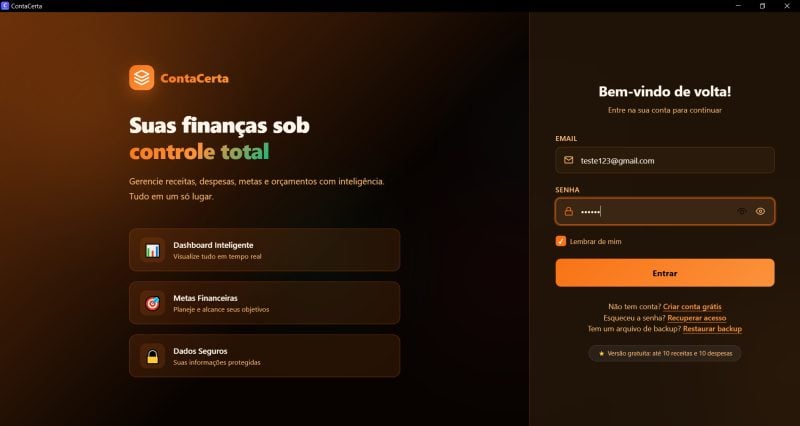 Sistema de Gestão Financeira Pessoal e Familiar ContaCerta