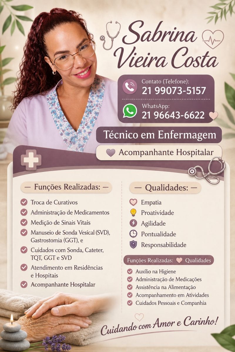 Técnica de Enfermagem, Cuidadora e Acompanhante Particular atendimento hospitalar e resi — foto 2