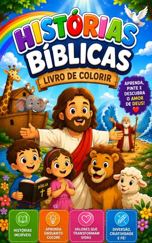 Histórias bíblicas kids para colorir